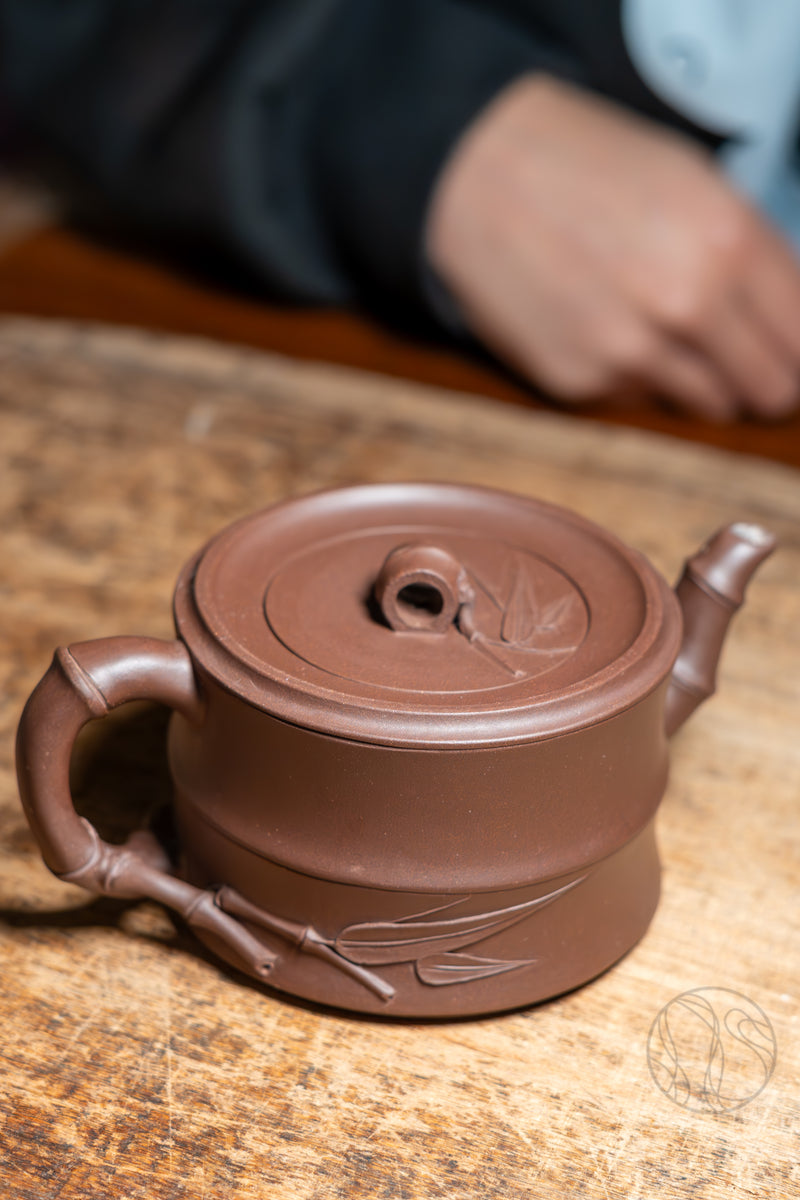 Yixing Bamboo Pinzi Clay Teapot