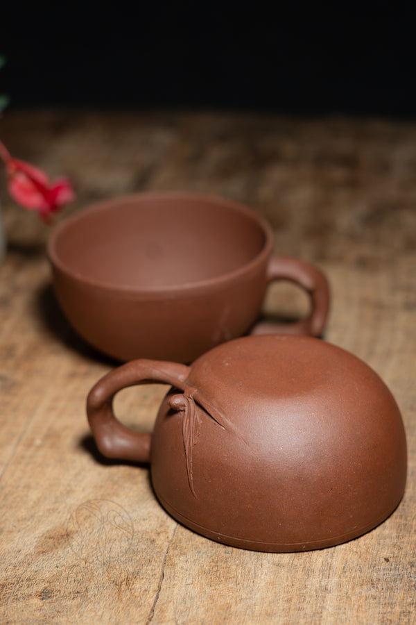 2 Bamboo Cups Yixing Clay Set